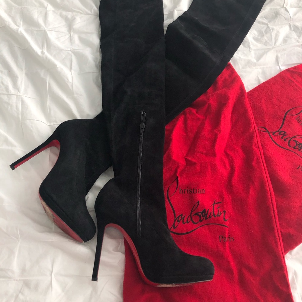 Christian Louboutin Thigh High Heeled Boots